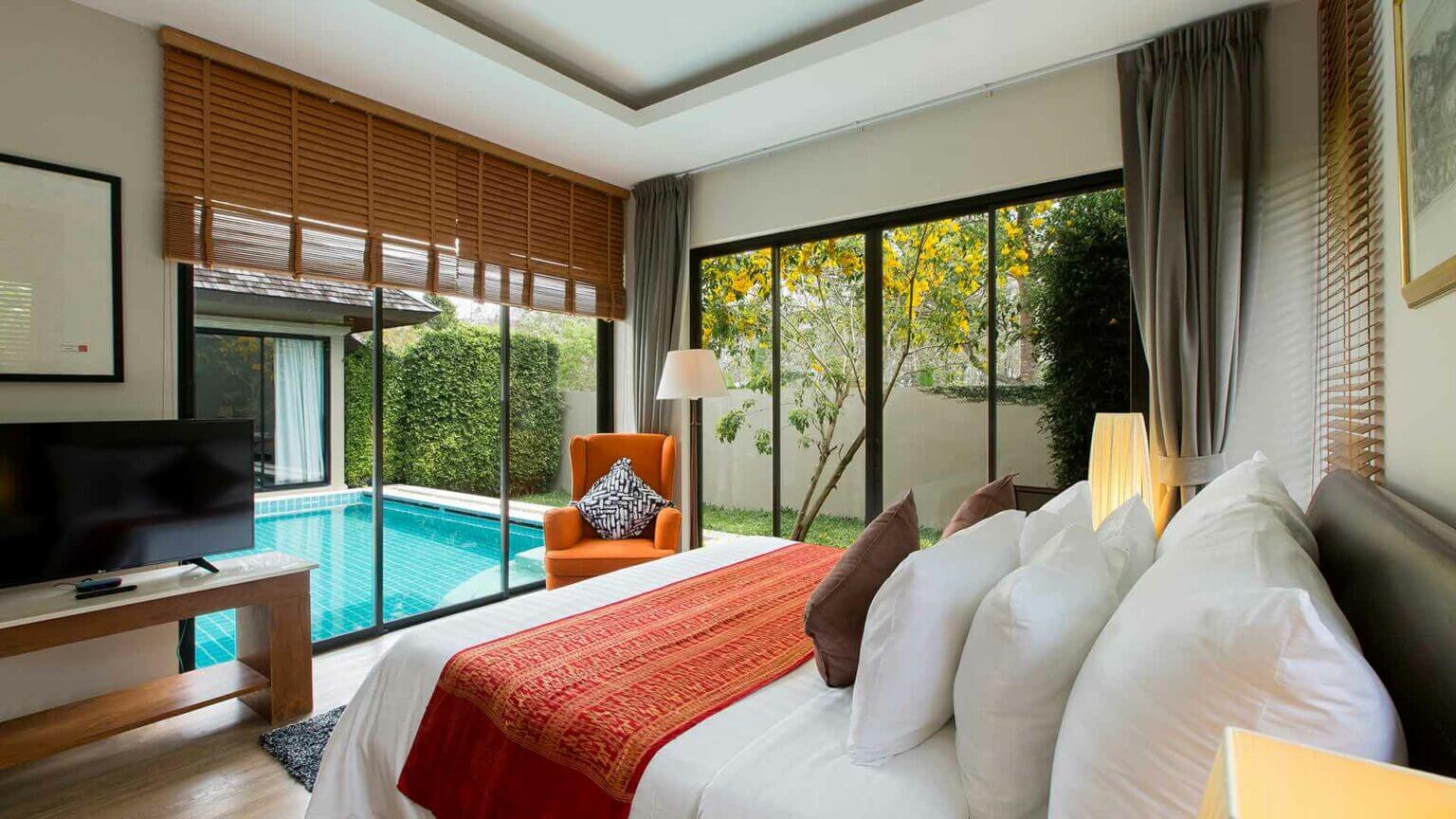 Our Rooms - Bedroom with Pool